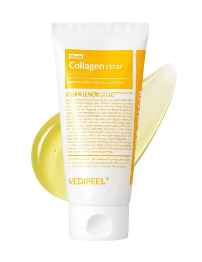MEDIPEEL - Vegan Vitamin Collagen Clear - Очищаюча гель-пінка для обличчя з екстрактом лимона - 120 мл