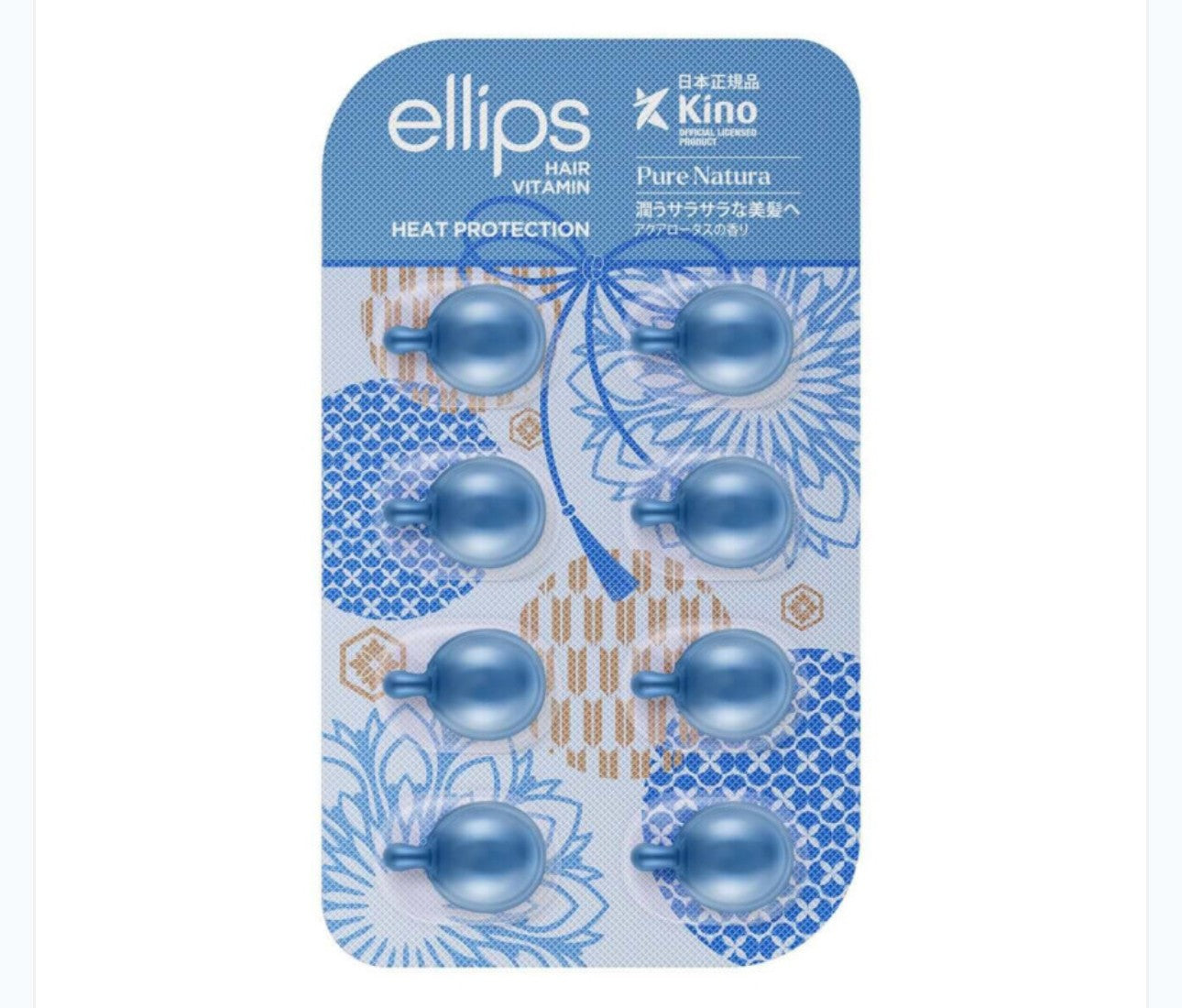 ELLIPS - Pure Natura with Blue Lotus Extract - Вітаміни для волосся Сила лотосу - 8х1 мл