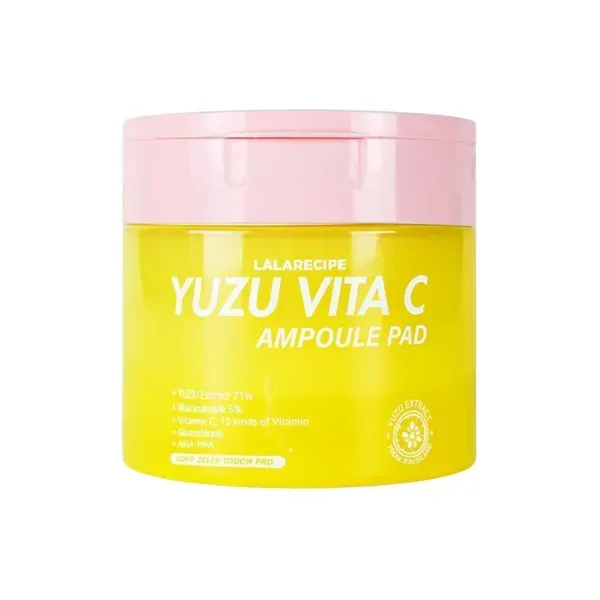 LALARECIPE - Yuzu Vita C Ampoule Pad - Вітамінні педи для обличчя з екстрактом юдзу, 80 шт.