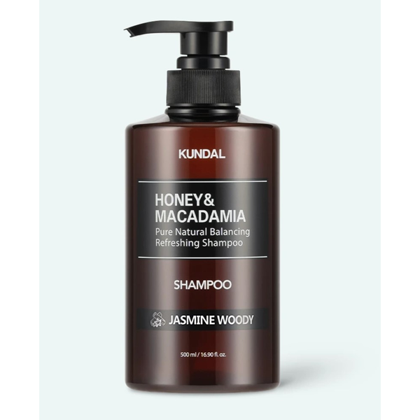 KUNDAL - Honey & Macadamia Nature Shampoo Aroma Edition Jasmine Woody - Безсульфатний шампунь, що відновлює, для пошкодженого волосся, аромат "Жасминовий аромат деревини" - 500мл.