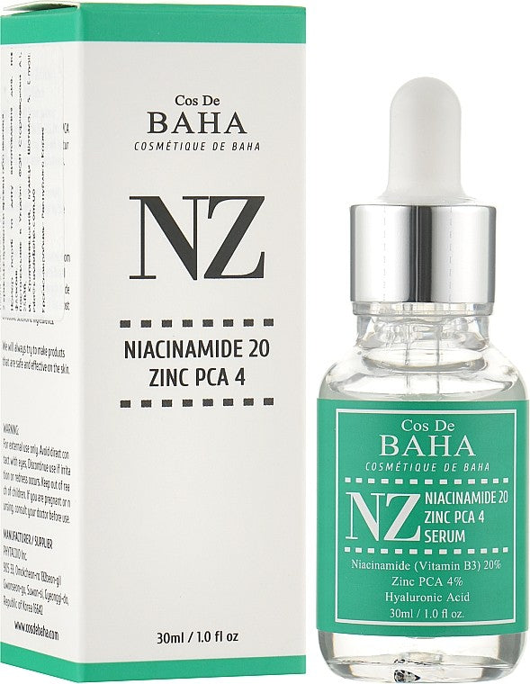 Cos De Baha Niacinamide 20% + Zinc 4% Serum – Сироватка для обличчя з ніацинамідом і цинком (30 мл)
