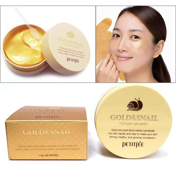 PETITFEE - Gold & Snail Hydrogel Eye Patch - Гідрогелеві патчі для очей