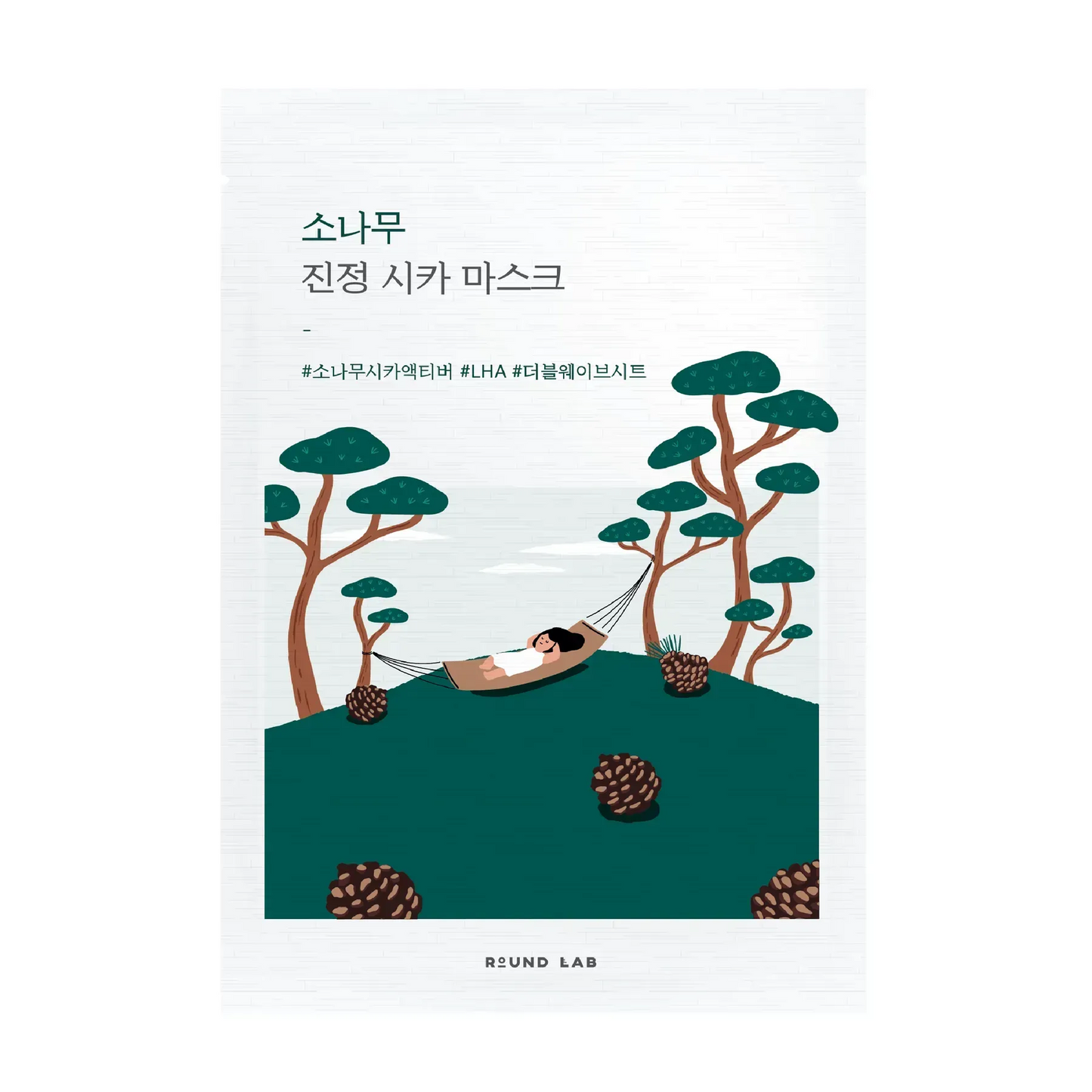 ROUND LAB - Pine Calming Cica Mask Sheet - заспокійлива та відновлююча тканинна маска, 27 мл.