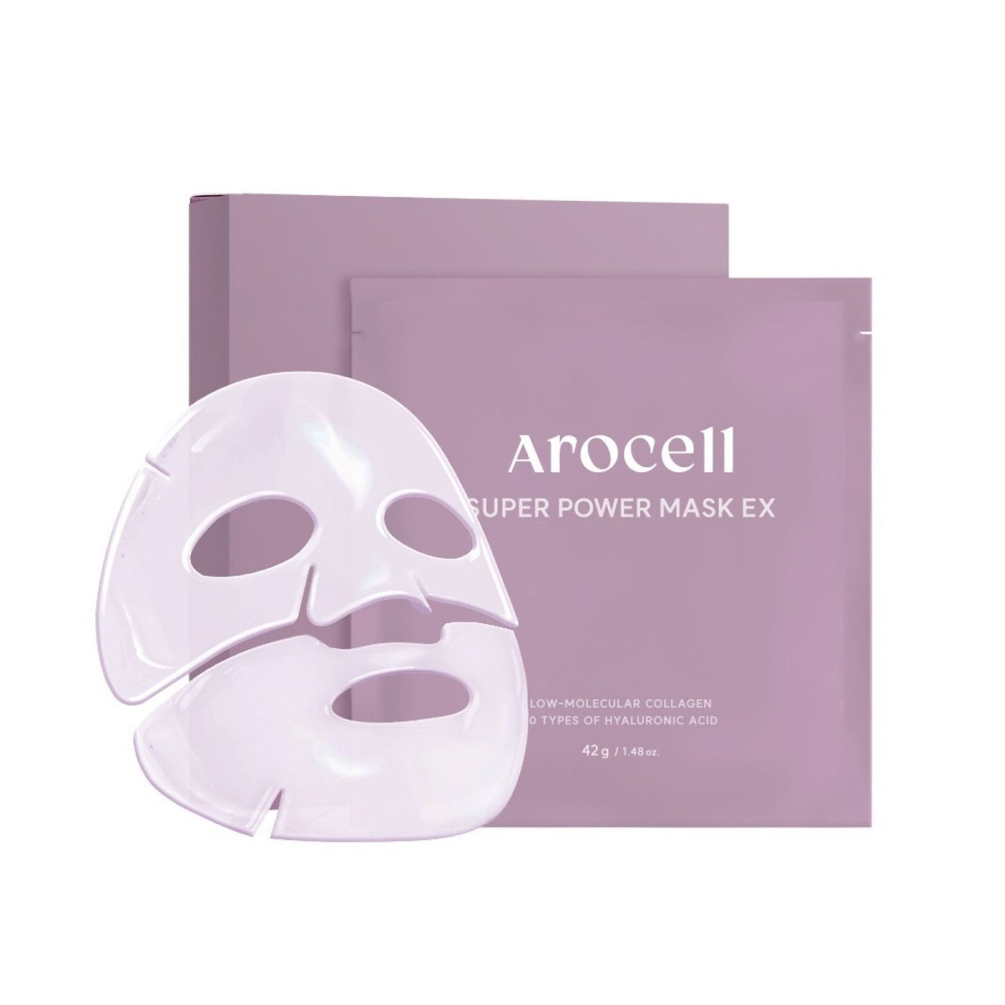 Arocell Super Power Mask EX, Гідрогелева маска з колагеном та 10 видами гіалуронової кислоти