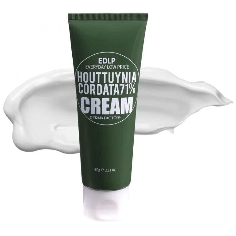 Derma Factory - Houttuynia Cordata 71% Cream - Зволожуючий заспокійливий крем - 60г