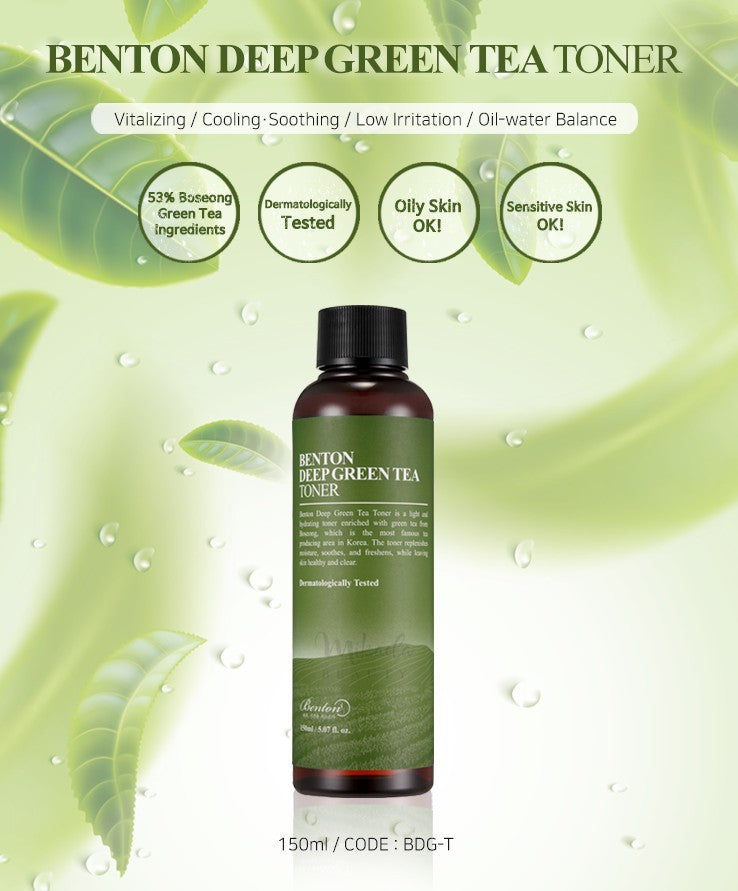 Benton - Deep Green Tea Toner - Заспокійливий тонер із зеленим чаєм, 150 мл.