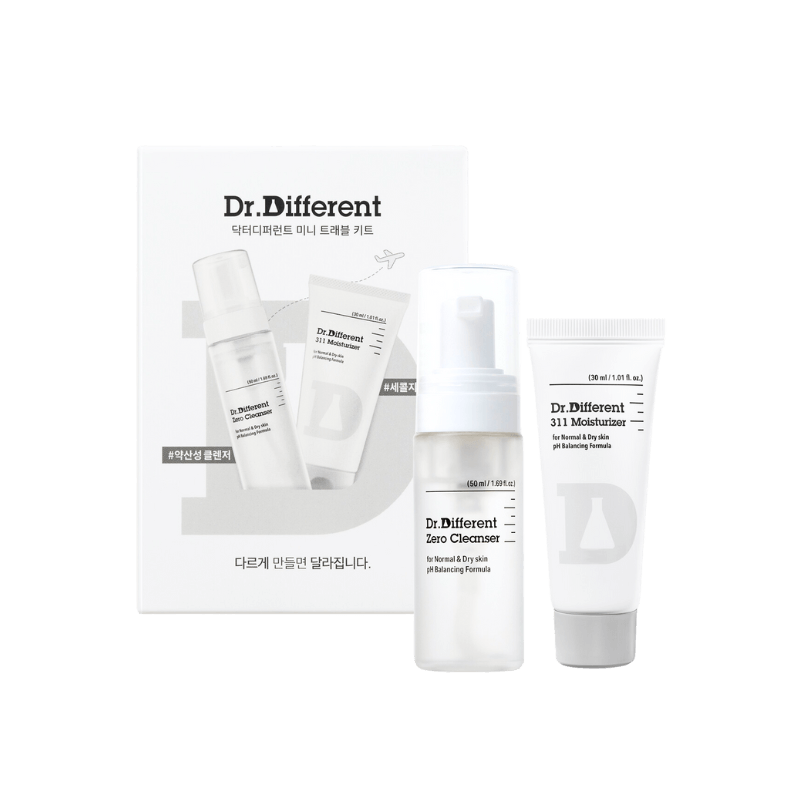 Dr.Different - Mini Travel Kit - Набір мініатюр (очищення та крем) - 50 мл + 30 мл