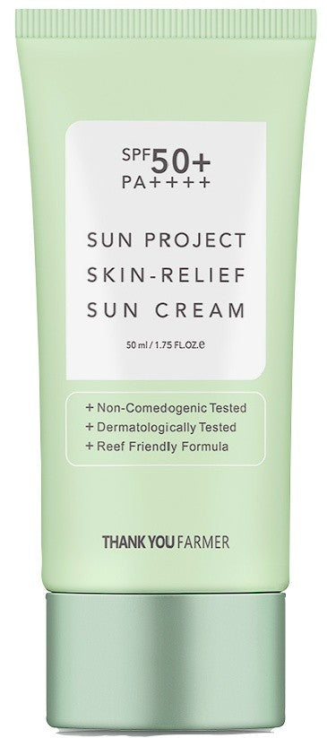 Thank You Farmer - Sun Project Skin Relief Sun Cream SPF 50+ PA+++ - сонцезахисний крем для чутливої шкіри, 50 мл.