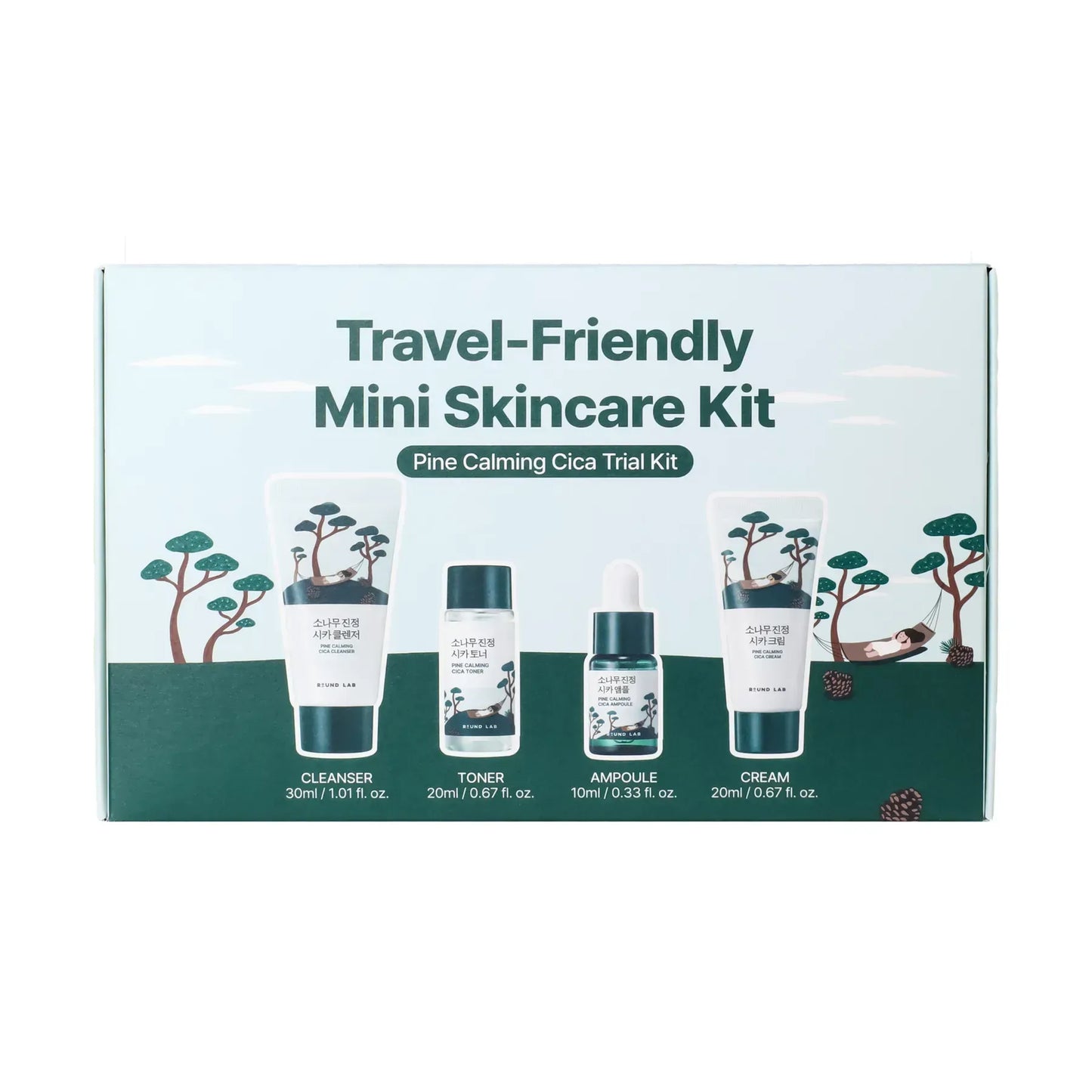 ROUND LAB - Pine Calming Cica Trial Kit – набір мініатюр з екстрактом голок сосни