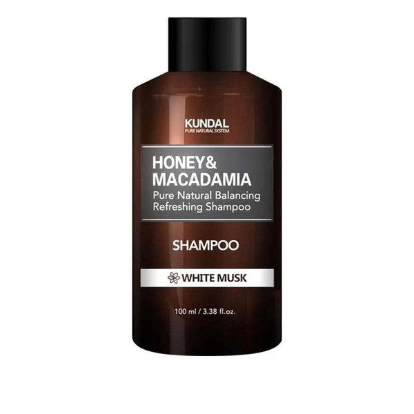 Kundal Шампунь відновлюючий "Білий Мускус", 100 мл - Honey & Macadamia Pure Natural Balancing Refreshing Shampoo, 100 мл.