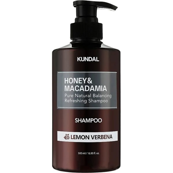 Kundal Шампунь відновлюючий "Лимон & Вербена", Honey & Macadamia Pure Natural Balancing Refreshing Shampoo, 500 мл