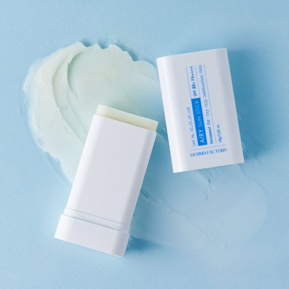 Derma Factory - Airy Sun Stick SPF50+ PA++++ - Оксамитовий сонцезахисний бальзам - стік - 18г