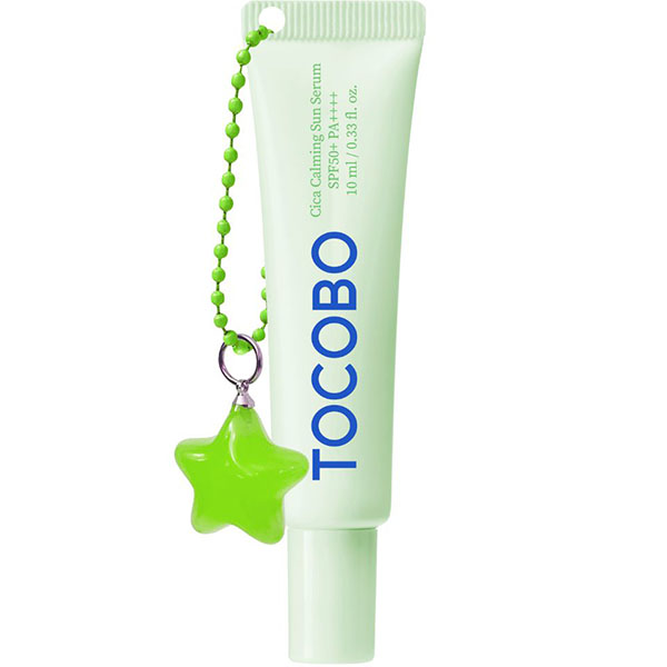TOCOBO - Cica Calming Sun Serum SPF50+ PA++++ - Заспокійливий SPF із центелою, міні із брелоком - 10мл
