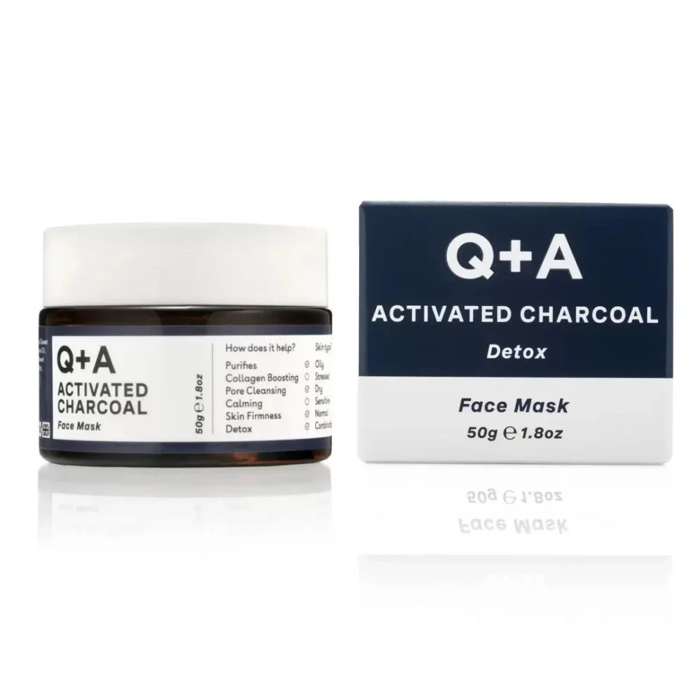 Q+A - Activated Charcoal Face Mask - очищувальна маска для обличчя з глиною та вугіллям, 50 мл.
