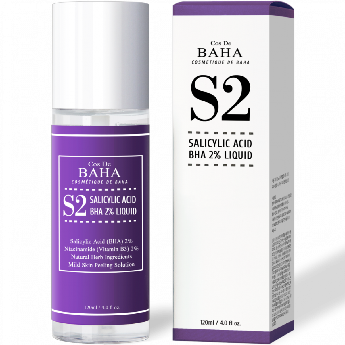 Cos De BAHA - Тонер для обличчя з саліциловою кислотою - Salicylic Acid 2% liquid Facial Toner, 200 мл.