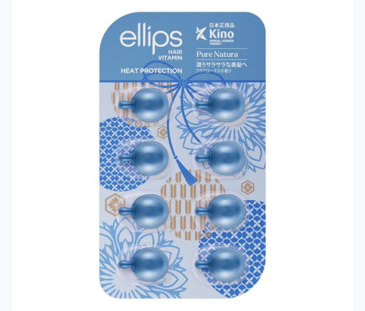 ELLIPS - Pure Natura with Blue Lotus Extract - Вітаміни для волосся Сила лотосу - 8х1 мл