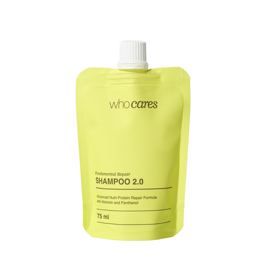 Who Cares - Shampoo 2.0 Fundamental Repair - Тревел-пак шампуню для глибокого очищення - 75 мл