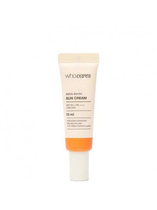 Who Cares - Bifida Barrier Sunscreen SPF 50 – сонцезахисний крем з біфідо-комплексом для зміцнення шкіри - 10 мл.