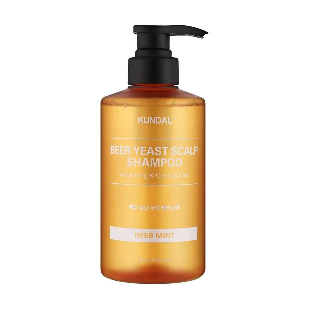 Kundal - Beer Yeast Hair Loss Relief Shampoo Herb Mint - Шампунь пивний для тонкого волосся, ТРАВИ 500 мл