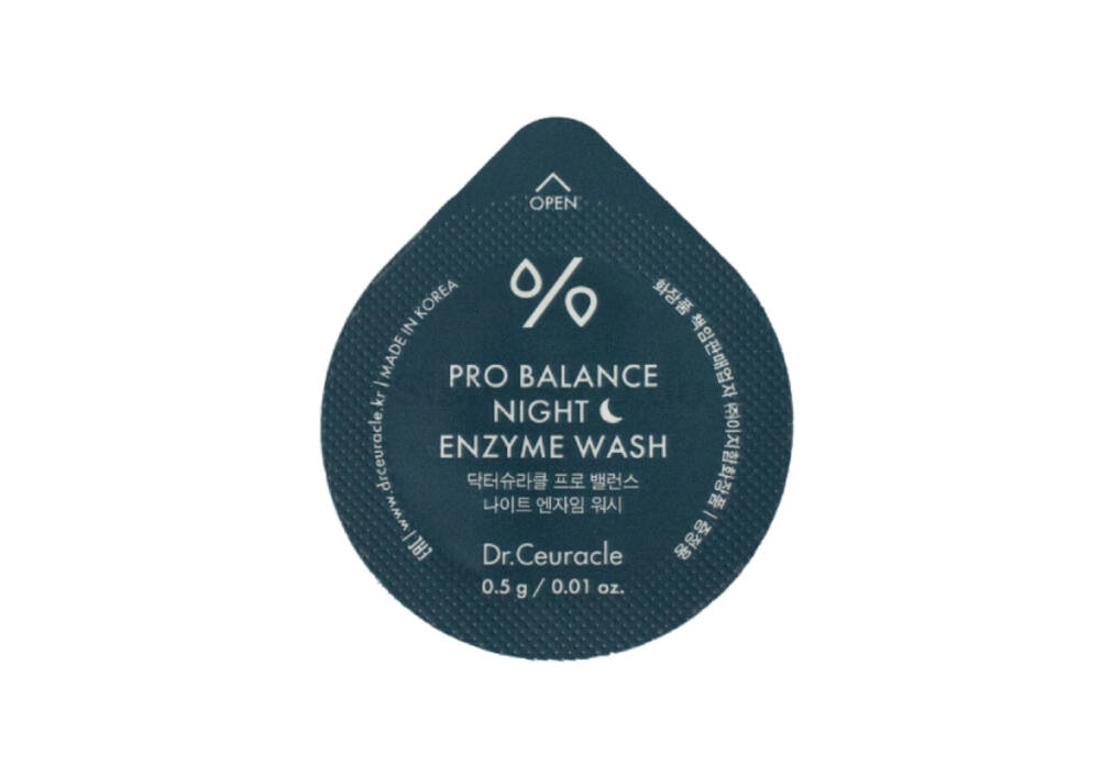 Dr.Ceuracle - Pro‑Balance Night Enzyme Wash - Вечірня ензимна пудра з пробіотиками, саше - 0.5 г.