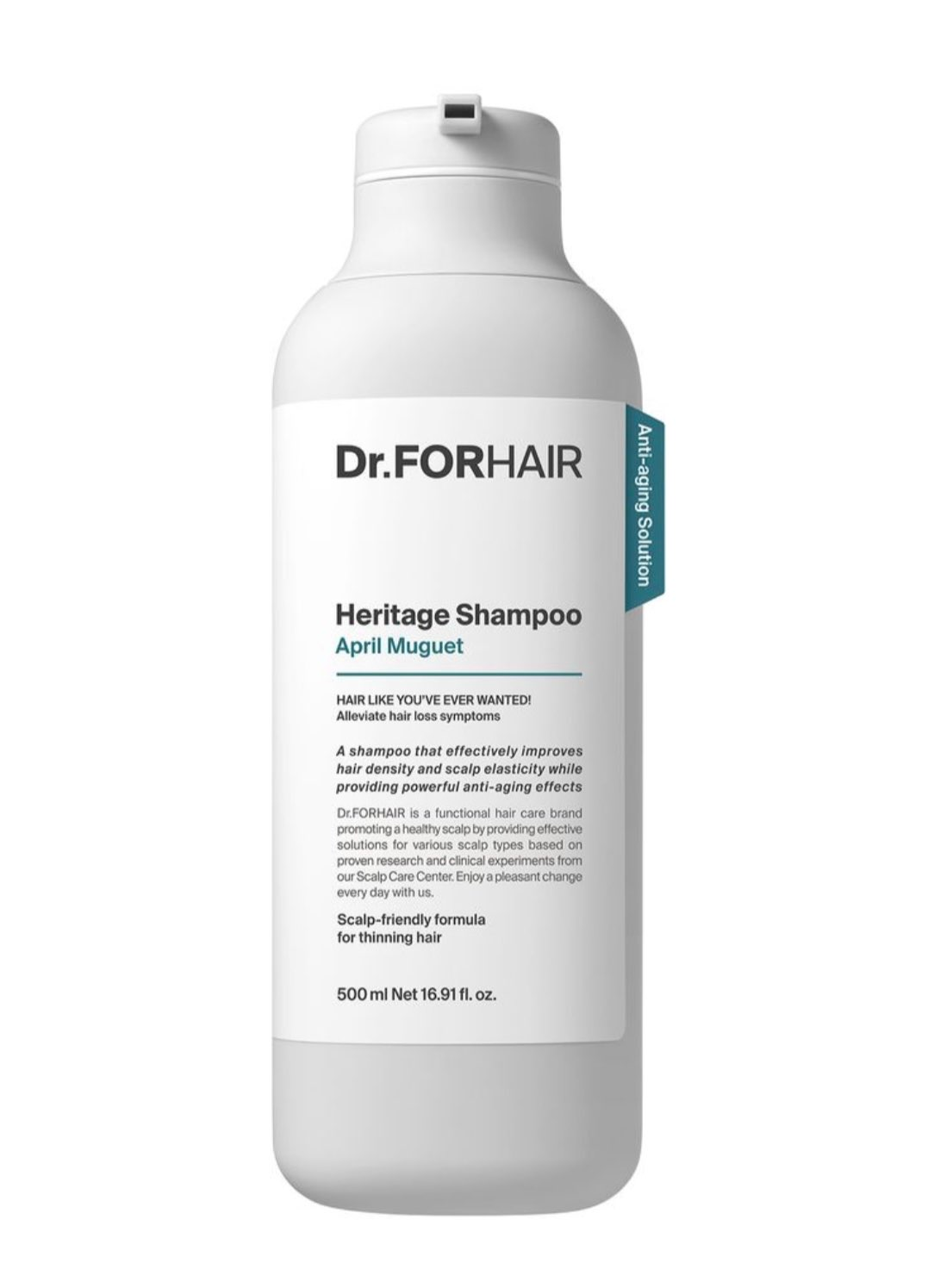 Dr.FORHAIR - Heritage Shampoo April Muguet - Антивіковий шампунь для ослабленої шкіри голови та тонкого волосся - 500мл
