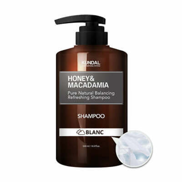 KUNDAL - Honey & Macadamia Nature Shampoo Blanc - Безсульфатний шампунь, що відновлює, для пошкодженого волосся ніжний аромат чистоти та легкості - 500 мл