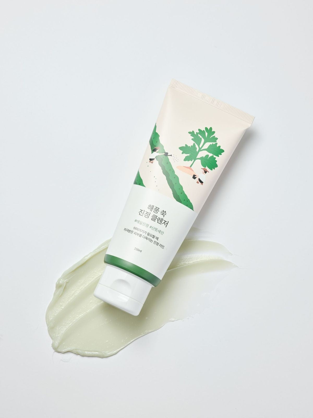 Round Lab - Mugwort Calming Cleanser - Заспокійлива очищувальна пінка з морським полином, 150 мл.