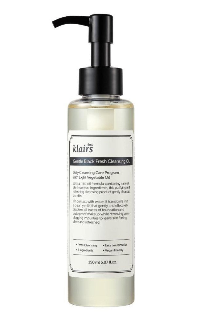 Dear, Klairs - Gentle Black Fresh Cleansing Oil - Гідрофільна олія - 150 мл