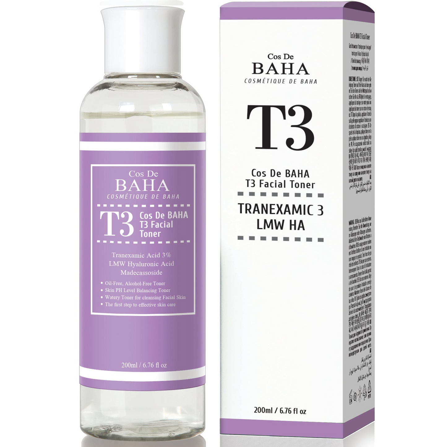 Cos De BAHA - Tranexamic Acid Facial Toner - Тонер з транексамовою кислотою, 200 мл.