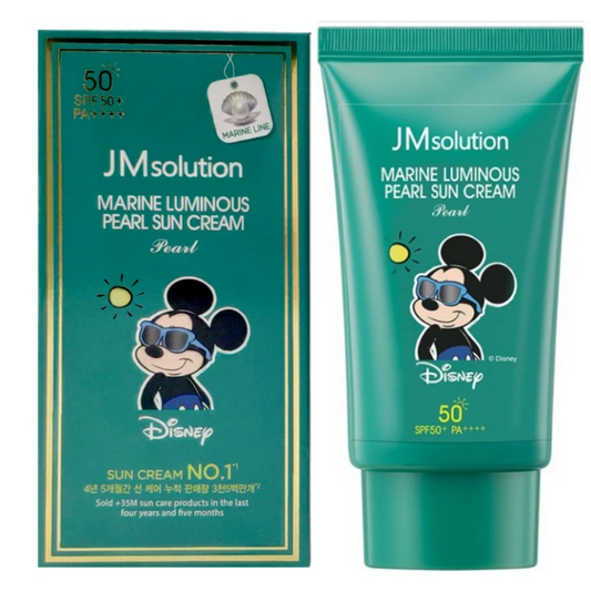 JM solution - Marine Luminous Pearl Sun Cream Pearl x Disney Mickey - Зволожуючий SPF крем з гіалуроновою кислотою та водоростями - 50мл