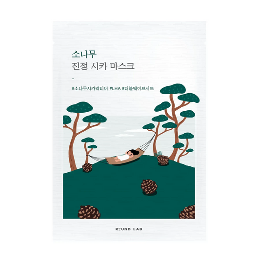 ROUND LAB - Pine Calming Cica Mask Sheet - заспокійлива та відновлююча тканинна маска, 27 мл.