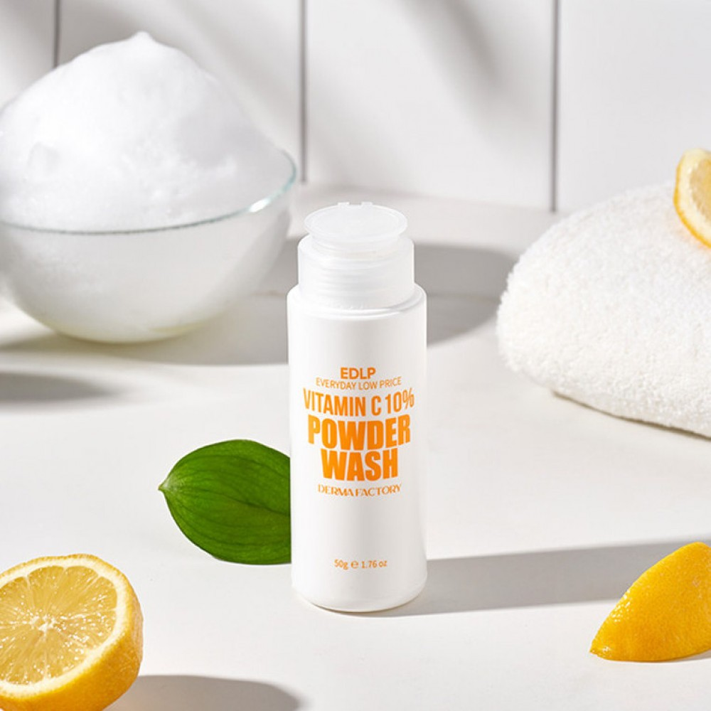 Derma Factory - Vitamin C 10% Enzyme Powder Cleanser - Ензимна пудра з освітлюючим та освіжаючим ефектом - 50 г.