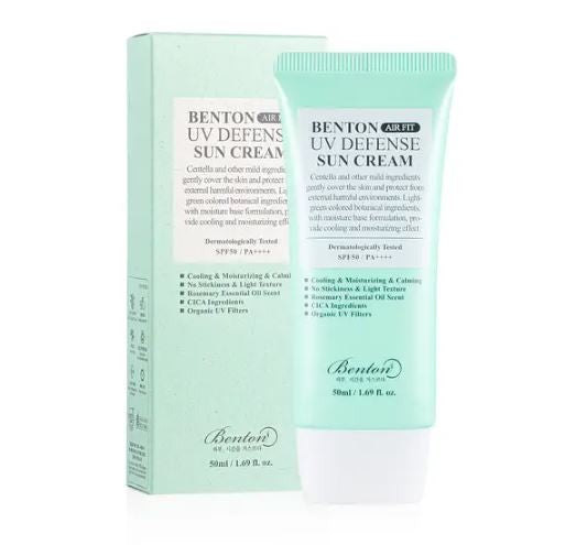 Benton - Airfit UV Defense Sun SPF 50 - легкий, заспокійливий сонцезахисний крем, 50 мл.