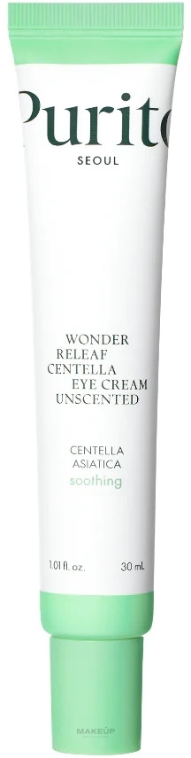 Purito - Wonder Releaf Centella Eye Cream Unscented – Крем для шкіри навколо очей з центеллою азіатською, 30 мл.