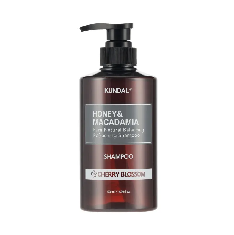 Kundal Шампунь відновлюючий "Вишневий Цвіт" - Honey & Macadamia Pure Natural Balancing Refreshing Shampoo, 500 мл.