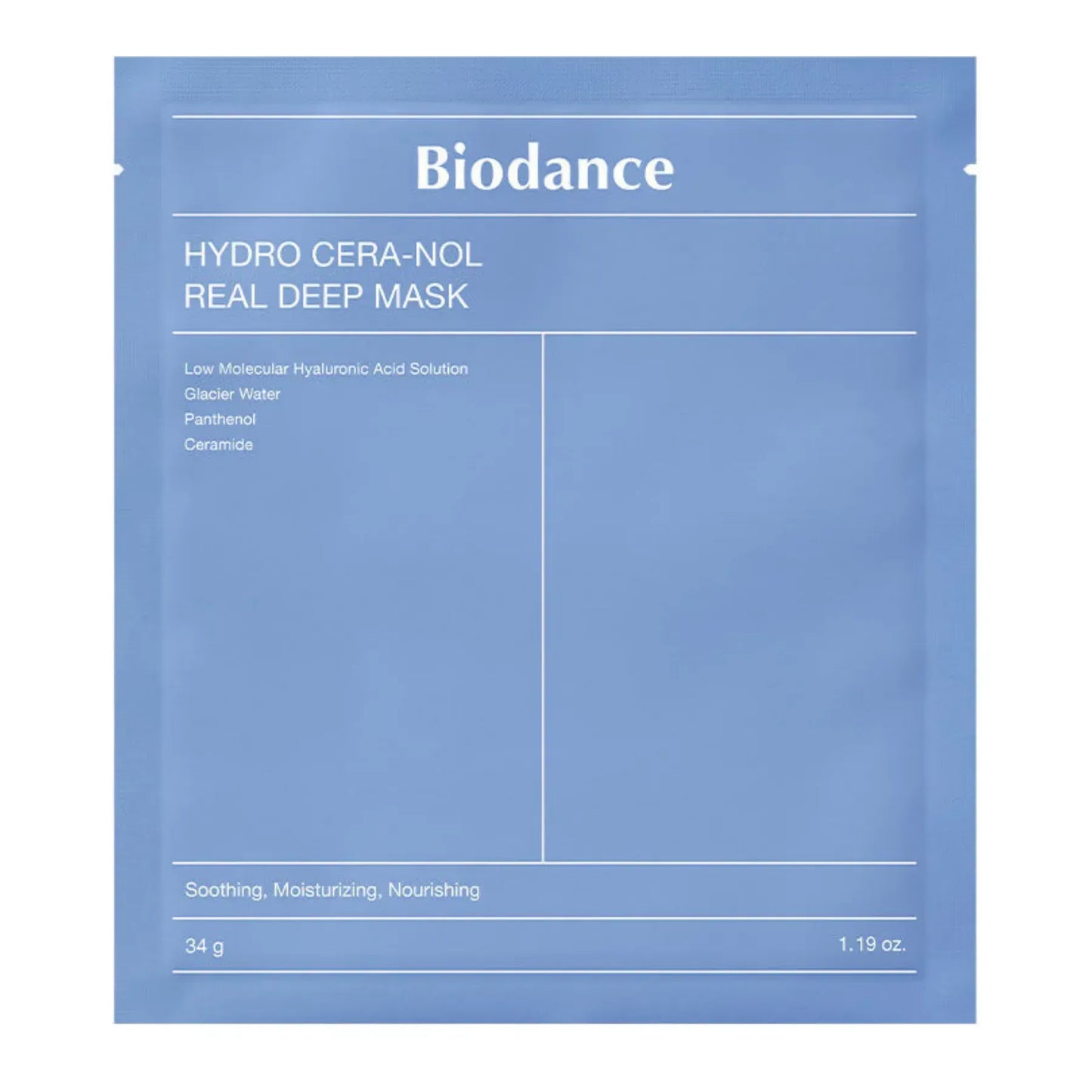 Biodance - Hydro Cera-Nol Real Deep Sheet Mask - Гідрогелева маска з керамідами та пантенолом - 1шт