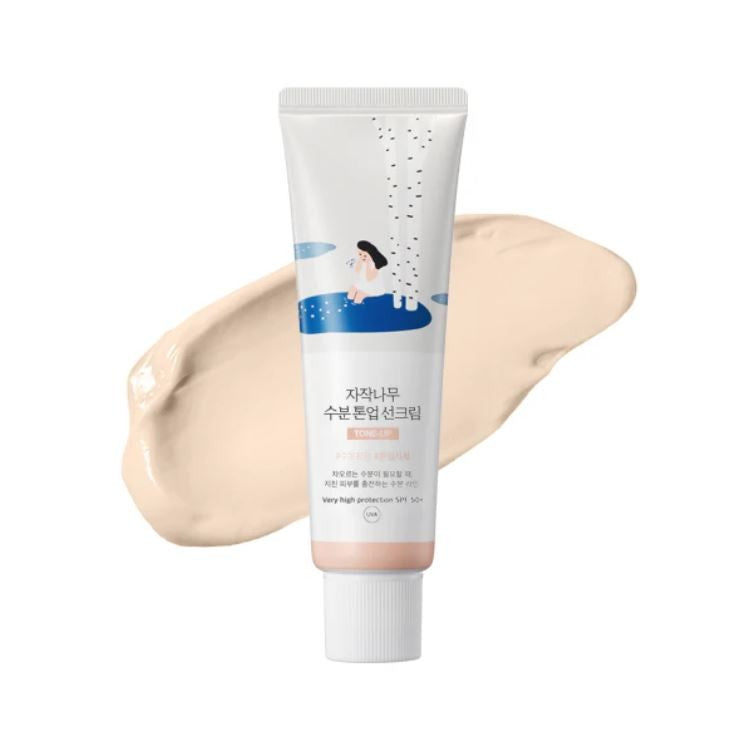 ROUND LAB - Birch Juice Moisturizing Tone Up Sun Cream SPF50+ PA++++ - Тонуючий сонцезахисний крем з березовим соком - 50мл