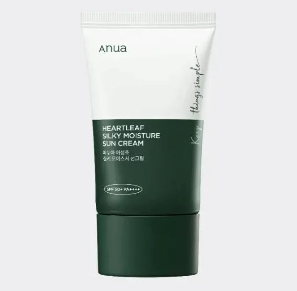 Anua - Heartleaf Silky Moisture Sun Cream SPF 50 – шовковистий сонцезахист із екстрактом хауттюнії, 50 мл.