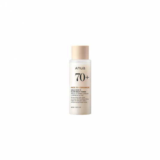 ANUA - Rice 70 Glow Milky Toner - Живильний тонер на основі рисової води для сяяння шкіри, 40 мл.