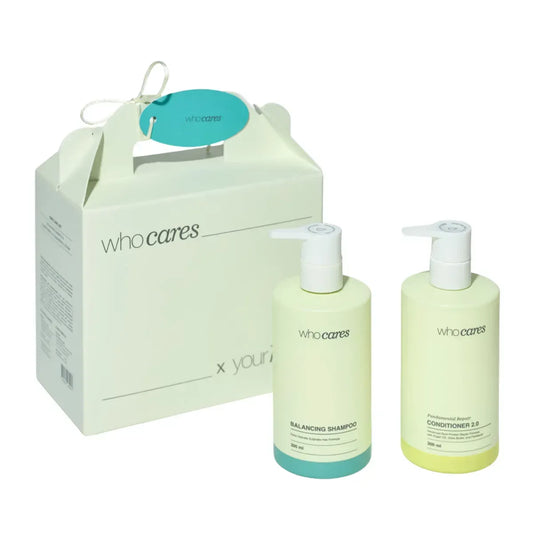 WhoCares - Hair Care Set Balancing Shampoo x Conditioner 2.0 - Набір засобів для волосся - 300 мл + 300 мл