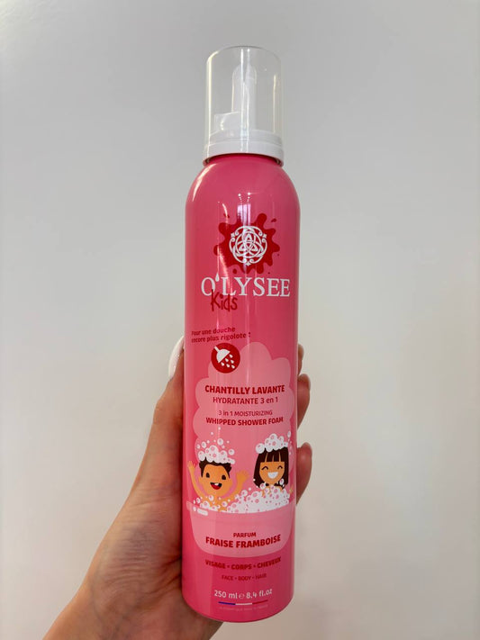 O'LYSEE - Kids Chantilly Lavante Hydratante 3 en 1 Fraise Framboise - Зволожувальна пінка для душу 3 в 1 для дітей «Полуниця та малина» - 250 мл