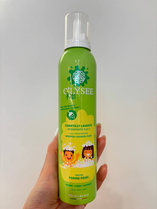 O'LYSEE - Kids Chantilly Lavante Hydratante 3 en 1 Pomme Poire - Зволожувальна пінка для душу 3 в 1 для дітей «Яблуко та груша» - 250 мл