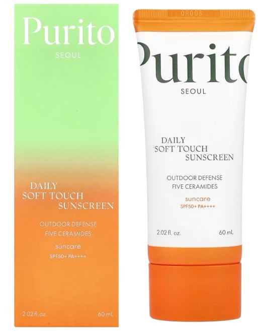 Purito - Seoul Daily Soft Touch Sunscreen SPF 50 – м'який сонцезахисний крем із керамідами, 60 мл.