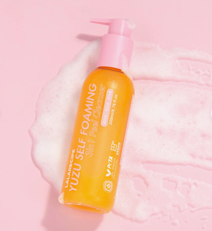 Lalarecipe - Yuzu Self Foaming Cleanser - Освітлювальна пінка 3-в-1 для вмивання з екстрактом юдзу - 200мл