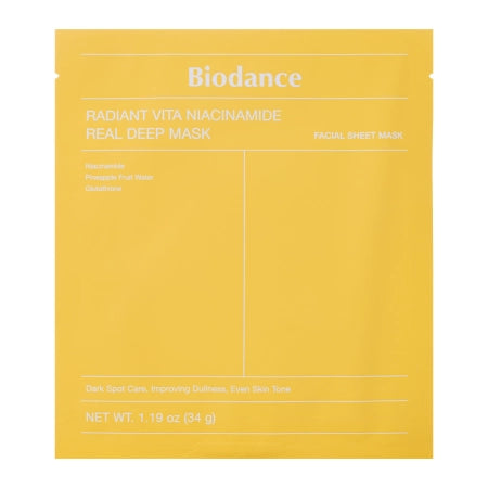 Biodance - Radiant Vita Niacinamide Real Deep Mask - Освітлювальна гідрогелева маска для обличчя - 1шт./34г