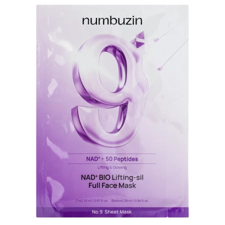 Numbuzin - No.9 NAD Bio Lifting Full Cover Facial Mask - Ліфтингова маска для обличчя з коензимом NAD - 26ml