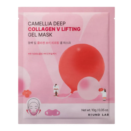 ROUND LAB - Camellia Deep Collagen V Lifting Gel Mask - Гідрогелева ліфтинг-маска для контуру обличчя - 10г